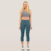 Leggings Capri Classique moderne Tatan Plaid Bleu & Brown (Recto)