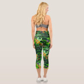 Leggings Capri Claude Monet Type Stylisé Jardin Iris (Verso)