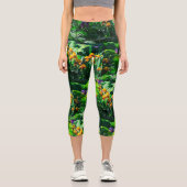 Leggings Capri Claude Monet Type Stylisé Jardin Iris (Recto)