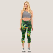 Leggings Capri Claude Monet Type Stylisé Jardin Iris (Recto)