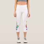 Leggings Capri Clé de musique arc-en-ciel (Recto)
