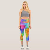 Leggings Capri Clouages arc-en-ciel personnalisés (Recto)
