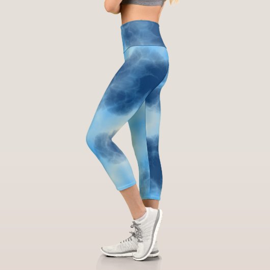 Leggings Capri Cloud bleu Abstrait (Gauche)