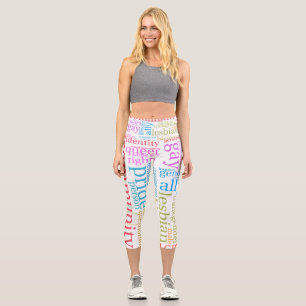Leggings Capri Cloud de mot communautaire LGBTQ+ SlipperyJoe