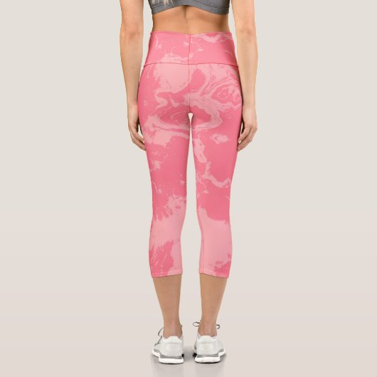 Leggings Capri Cloud marbré rose abstrait (Verso)