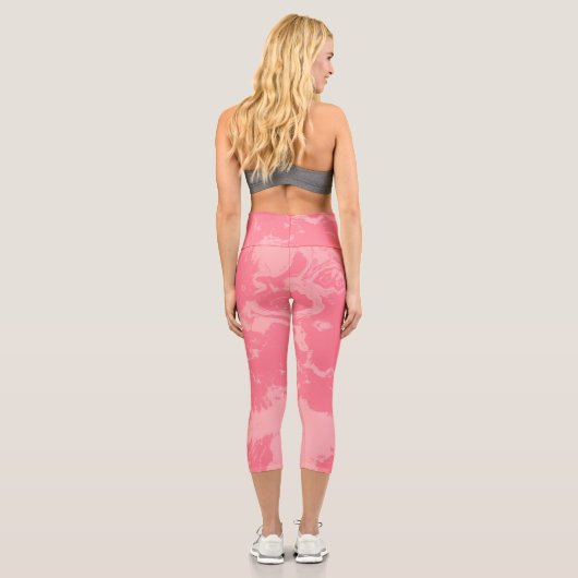 Leggings Capri Cloud marbré rose abstrait (Verso)