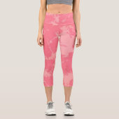 Leggings Capri Cloud marbré rose abstrait (Recto)