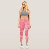 Leggings Capri Cloud marbré rose abstrait (Recto)