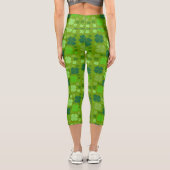 Leggings Capri Clovers verts, Lucky Clovers, Saint Patrick's Day (Verso)