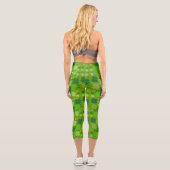 Leggings Capri Clovers verts, Lucky Clovers, Saint Patrick's Day (Verso)