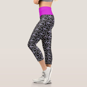 Leggings Capri Coeur Vérifier Yoga Capris haut taille