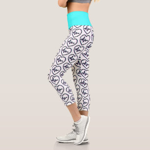 Leggings Capri Coeur Vérifier Yoga Capris haut taille
