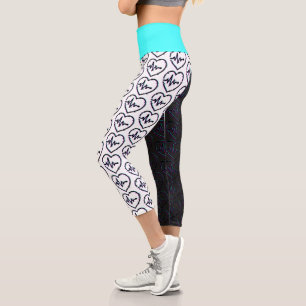 Leggings Capri Coeur Vérifier Yoga Capris haut taille