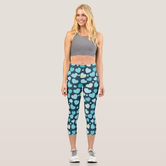 Leggings Capri Coeurs bleus (Recto)