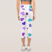 Leggings Capri Coeurs colorés mignons (Verso)