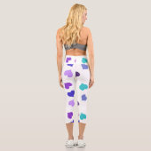 Leggings Capri Coeurs colorés mignons (Verso)
