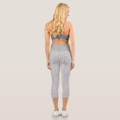 Leggings Capri Coeurs concentrés Abstraits gris argenté et blanc (Verso)