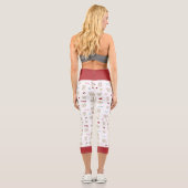 Leggings Capri Coeurs de taureau français empreinte de patte chie (Verso)