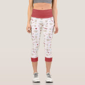 Leggings Capri Coeurs de taureau français empreinte de patte chie (Recto)