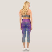 Leggings Capri Coeurs fantaisie Bleu pourpre Gradient Capri Leggi (Verso)
