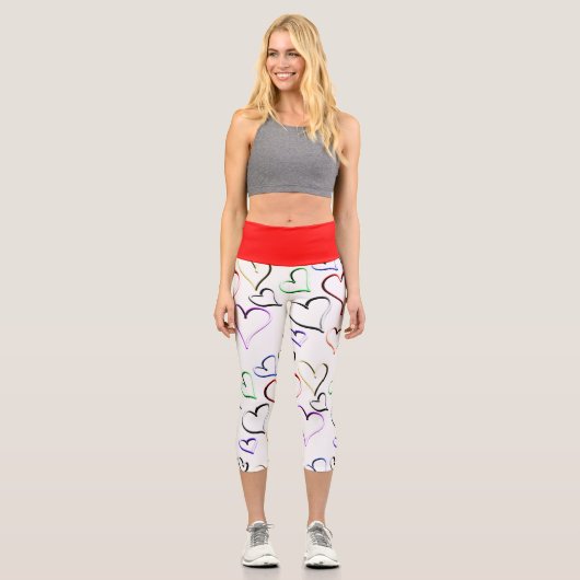Leggings Capri Coeurs ouverts colorés (Recto)