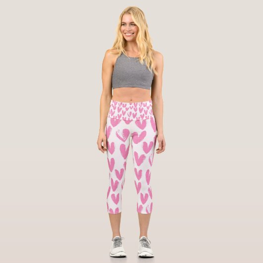 Leggings Capri Coeurs peints (Recto)