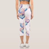 Leggings Capri Cœurs peints à l'aquarelle (Verso)