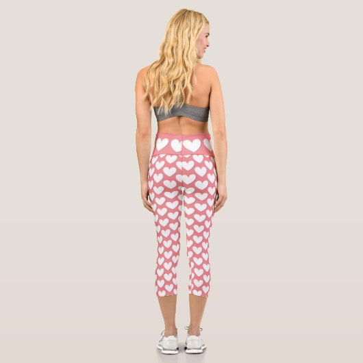 Leggings Capri Coeurs Puffy Blancs (Verso)