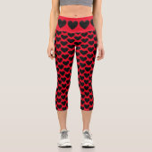 Leggings Capri Coeurs Puffy Noirs (Recto)