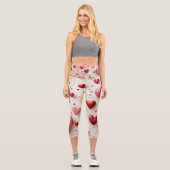 Leggings Capri Cœurs qui tombent (Recto)