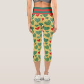 Leggings Capri Coeurs rouges et verts (Verso)