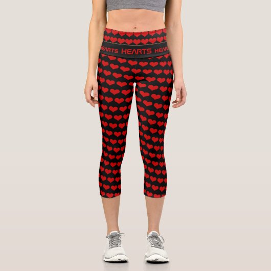 Leggings Capri Coeurs rouges & Reine des Coeurs /mode Amour tenda (Recto)