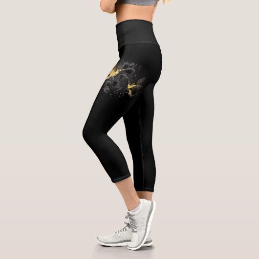 Leggings Capri Colibri noir et or (Gauche)