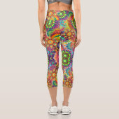Leggings Capri Collage floral Mandala Psychedelic Yoga (Verso)