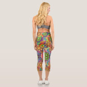 Leggings Capri Collage floral Mandala Psychedelic Yoga (Verso)