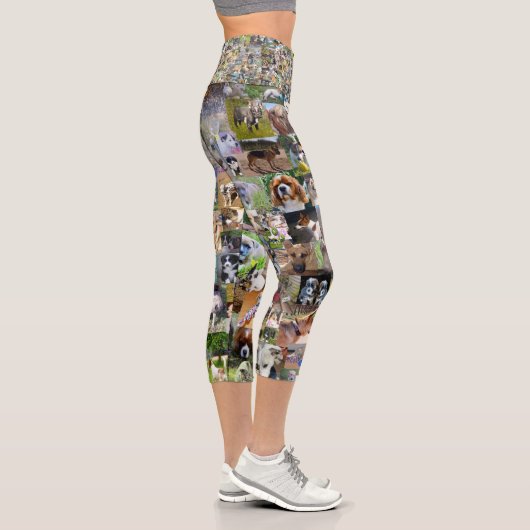 Leggings Capri Collage photo de chien, (Droite)