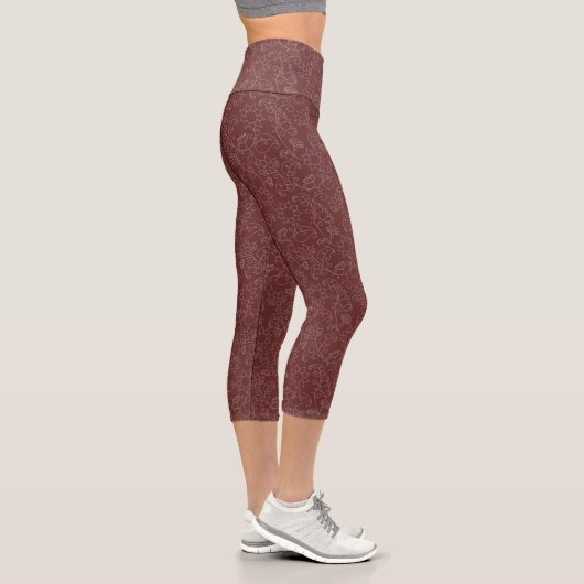 Leggings Capri Collants abstraits en acajou (Droite)