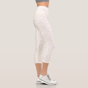 Leggings Capri Collants blancs à motif abstrait or