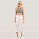 Leggings Capri Collants blancs à motif abstrait or (Recto)