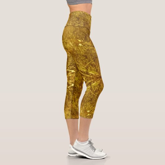 Leggings Capri Collants Capri à marbre doré (Droite)