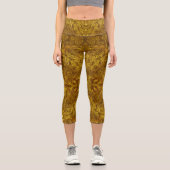 Leggings Capri Collants Capri à marbre doré (Recto)