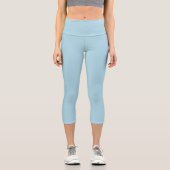Leggings Capri Collants Capri de couleur bleu clair uni (Recto)