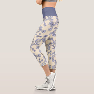 Leggings Capri Collants Capri en dentelle superposée de fleurs de