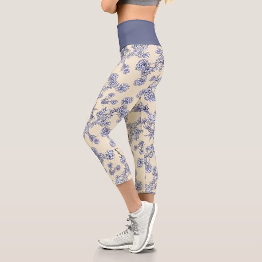 Leggings Capri Collants Capri en dentelle superposée de fleurs de (Gauche)