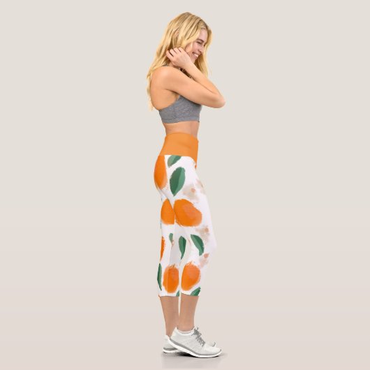 Leggings Capri Collants Capri gris botanique Oranges Abstraits (Droite)