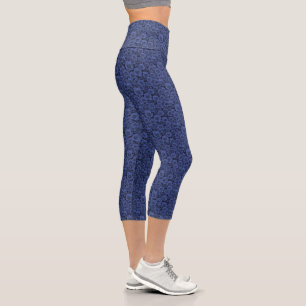 Leggings Capri Collants Capri Rose Bleu Denim