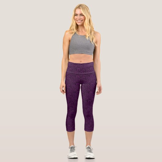 Leggings Capri Collants Capri vin rose abstrait (Recto)