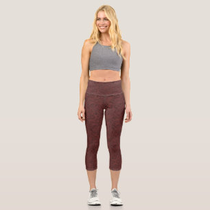 Leggings Capri Collants Élégants et Stylés Cerise Acajou Bliss