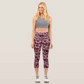 Leggings Capri Collants floraux roses (Recto)