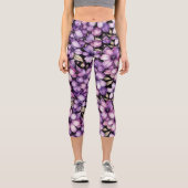 Leggings Capri Collants floraux violets (Recto)